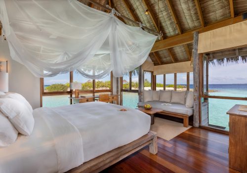 bedroom at a villa of Gili Lankanfushi Maldives